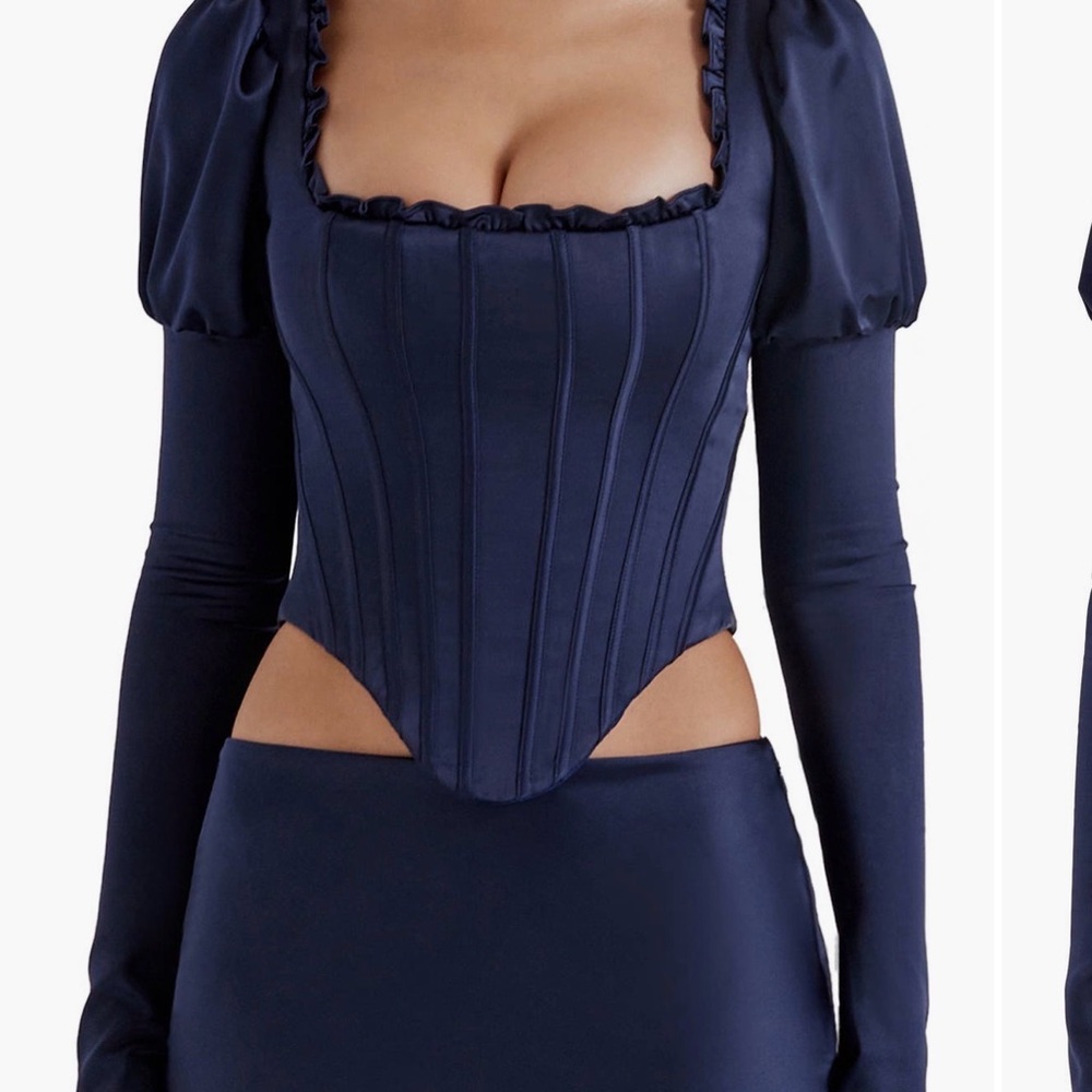 House of CB Dana puff sleeve corset top